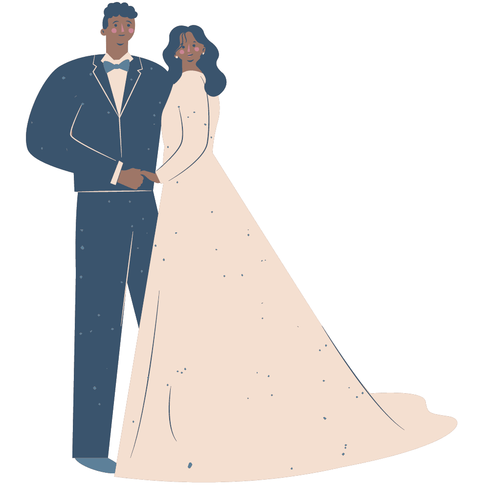 Black Married Couple Dressed Up on Wedding Day