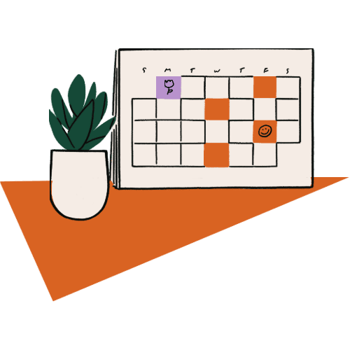 Calendar Next to House Plant Where Counseling is Scheduled